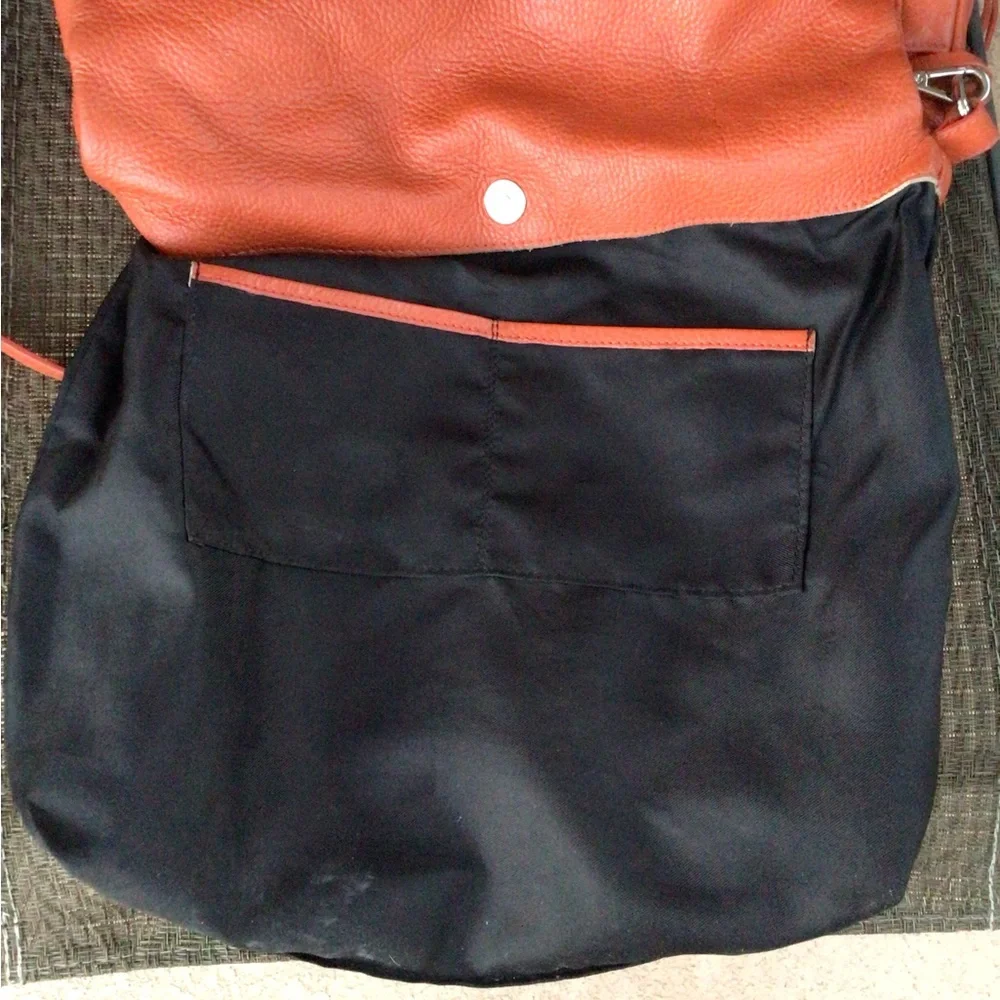 Pulicati Italy Orange Leather Hobo Shoulder Bag - Picture 6 of 6
